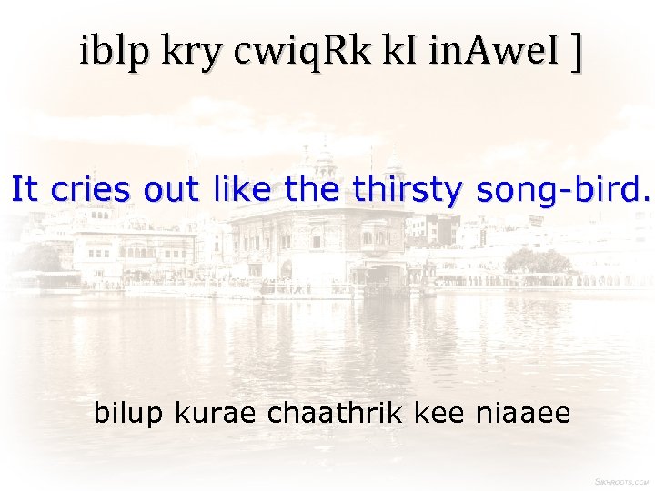 iblp kry cwiq. Rk k. I in. Awe. I ] It cries out like