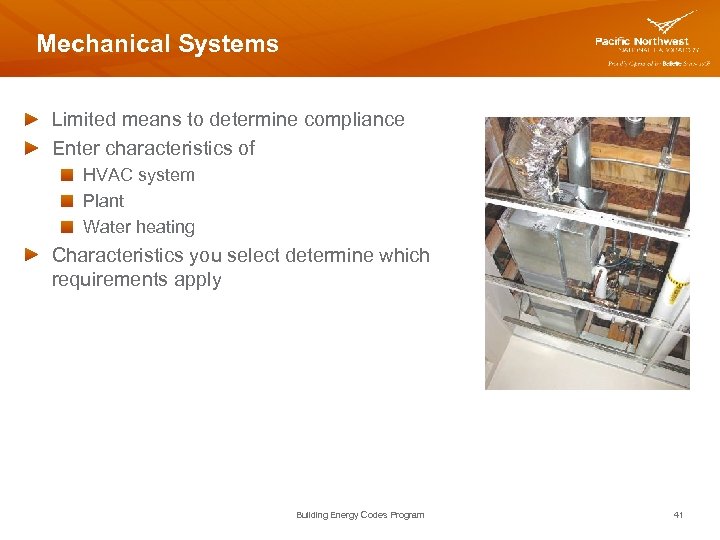 Mechanical Systems Limited means to determine compliance Enter characteristics of HVAC system Plant Water