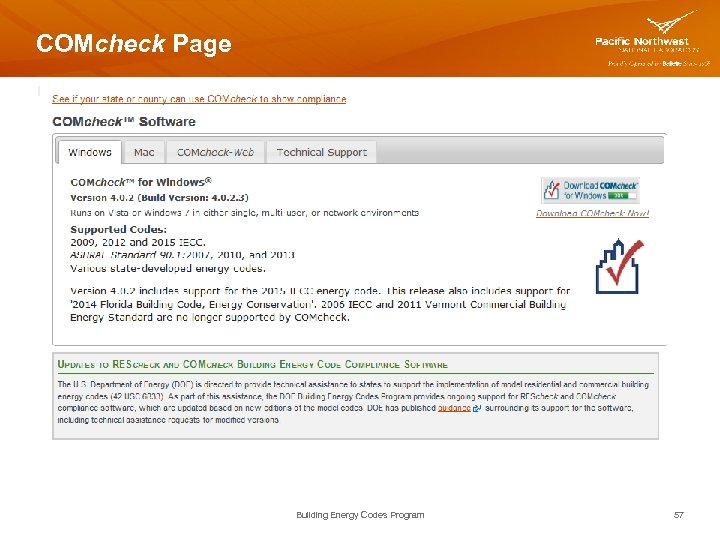 COMcheck Page Building Energy Codes Program 57 