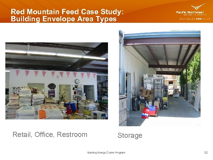 Red Mountain Feed Case Study: Building Envelope Area Types Retail, Office, Restroom Storage Building