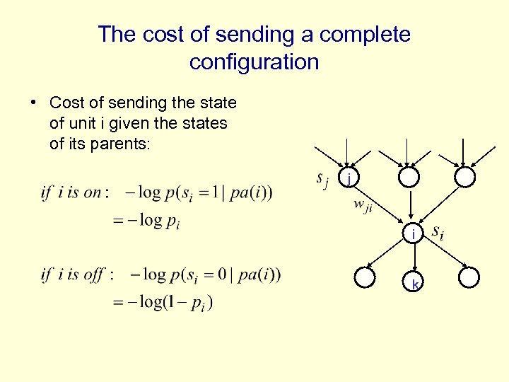 The cost of sending a complete configuration • Cost of sending the state of