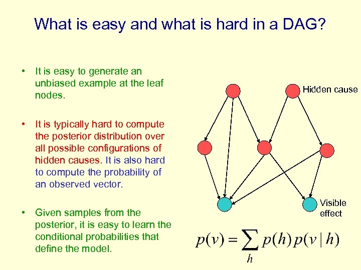 What is easy and what is hard in a DAG? • It is easy