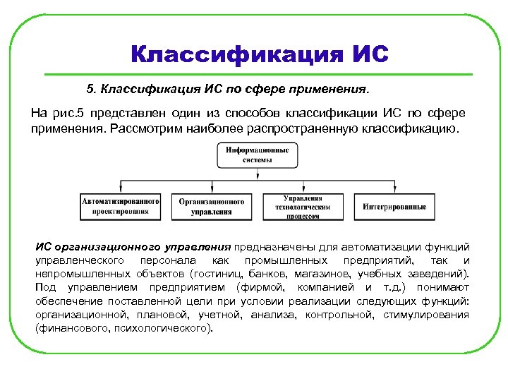 Методы классификации информационных систем