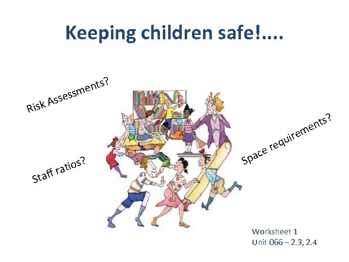 Keeping children safe!. . Risk nts? me sess As f Staf ts? en ios?