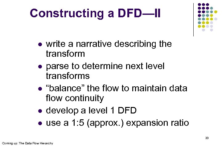 Constructing a DFD—II l l l write a narrative describing the transform parse to