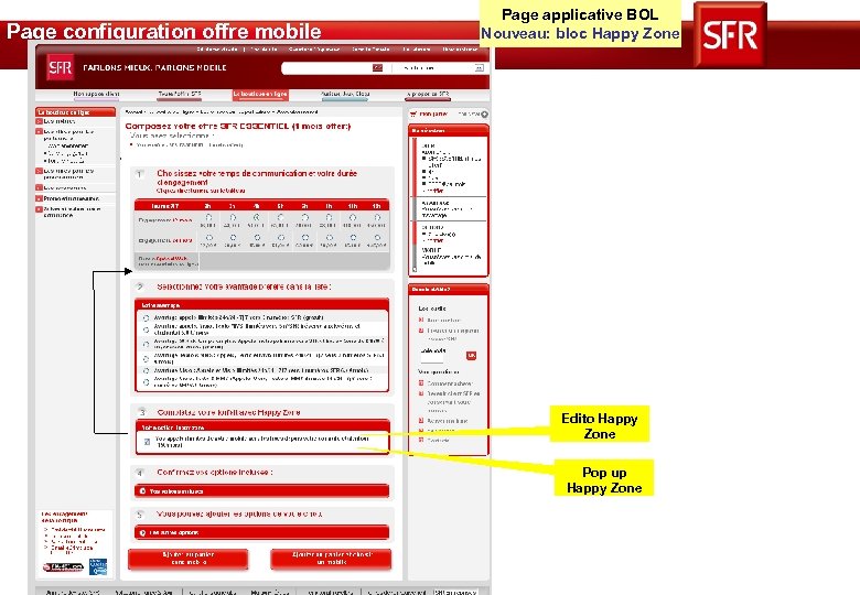 Page configuration offre mobile Page applicative BOL Nouveau: bloc Happy Zone Edito Happy Zone