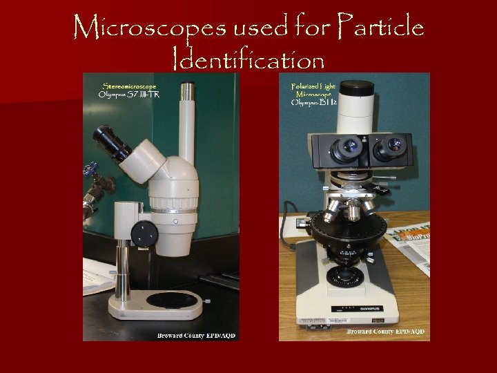 Microscopes used for Particle Identification 