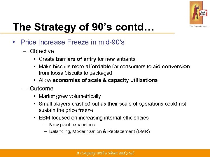 The Strategy of 90’s contd… • Price Increase Freeze in mid-90’s – Objective •