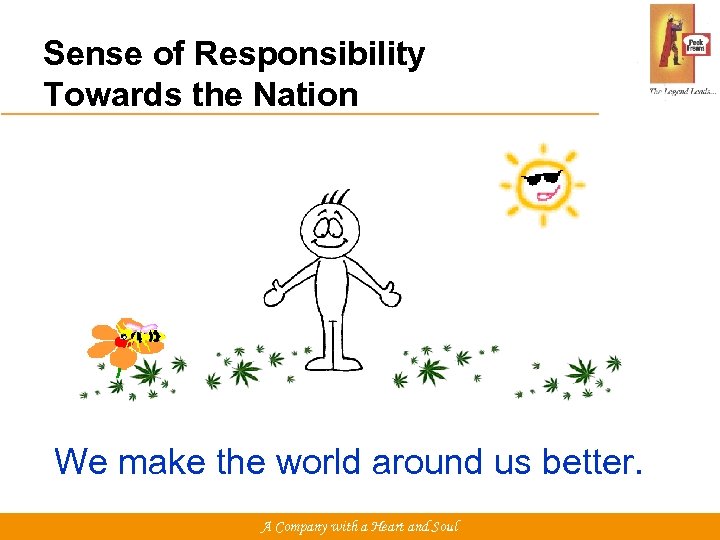 Sense of Responsibility Towards the Nation We make the world around us better. A