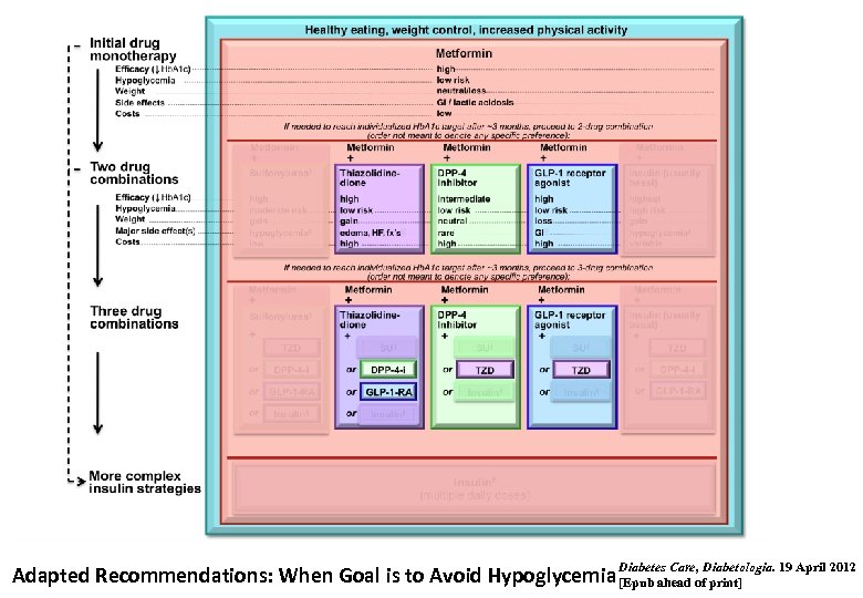 Diabetes Care, Diabetologia. 19 April 2012 Adapted Recommendations: When Goal is to Avoid Hypoglycemia