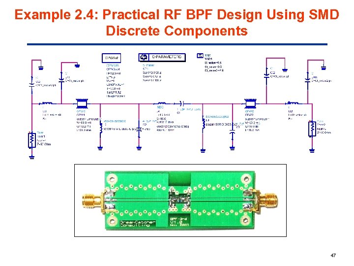 Example 2. 4: Practical RF BPF Design Using SMD Discrete Components 47 