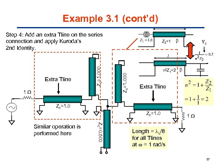Example 3. 1 (cont’d) Step 4: Add an extra Tline on the series connection