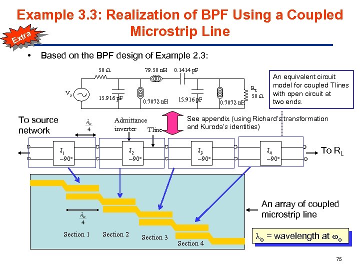 Example 3. 3: Realization of BPF Using a Coupled Microstrip Line a xtr E