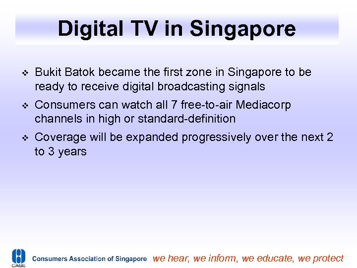 Digital TV in Singapore Bukit Batok became the first zone in Singapore to be