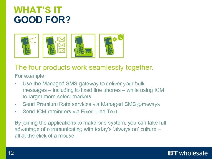 WHAT’S IT GOOD FOR? The four products work seamlessly together. For example: • Use