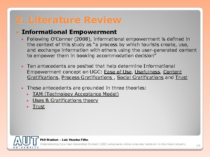 2. Literature Review Informational Empowerment Following O’Connor (2008), informational empowerment is defined in the