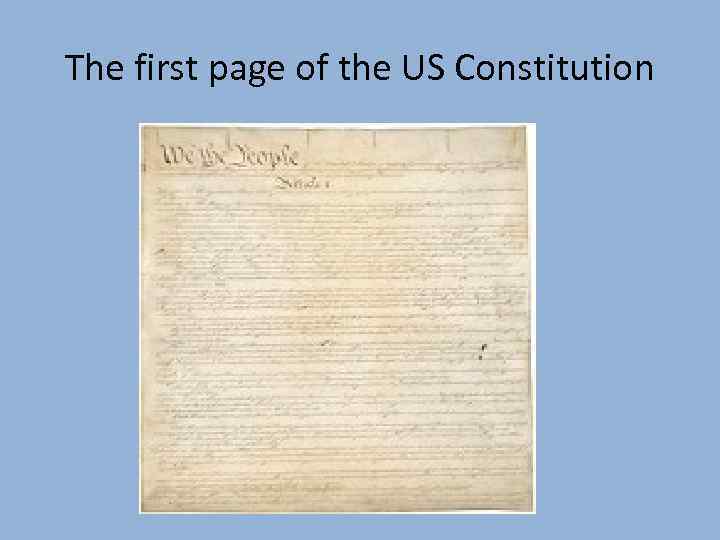 The first page of the US Constitution 