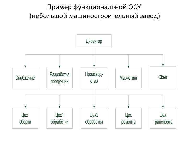 Пример функциональной ОСУ (небольшой машиностроительный завод) 