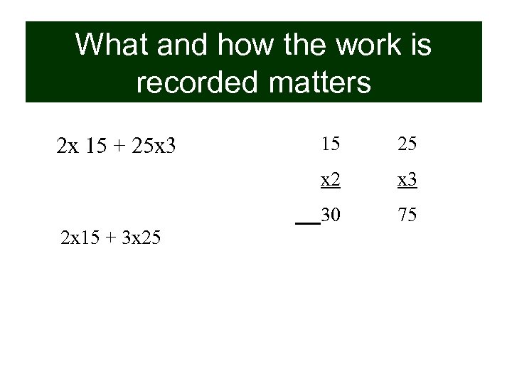 What and how the work is recorded matters 25 x 3 30 2 x