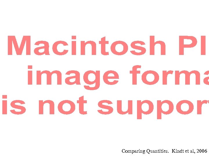 Comparing Quantities. Kindt et al, 2006 