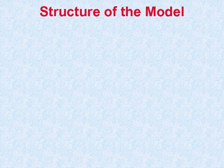 Structure of the Model 