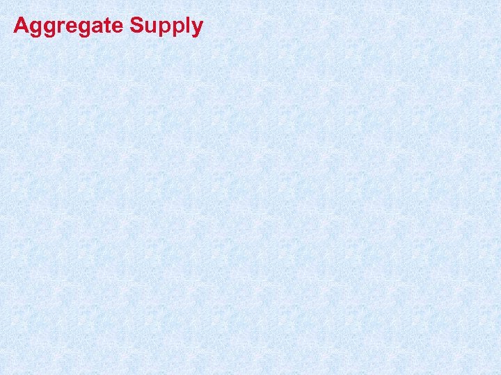 Aggregate Supply 