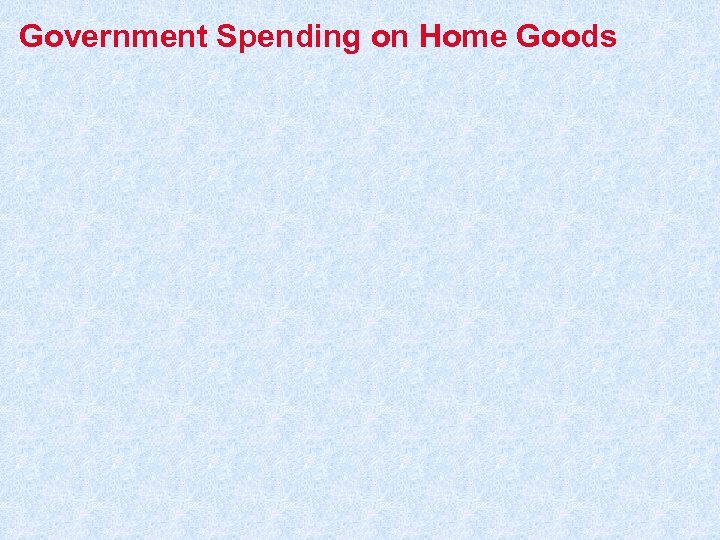 Government Spending on Home Goods 