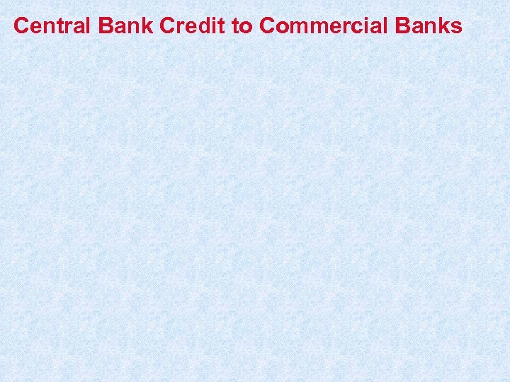 Central Bank Credit to Commercial Banks 