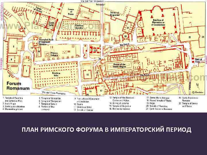 ПЛАН РИМСКОГО ФОРУМА В ИМПЕРАТОРСКИЙ ПЕРИОД 