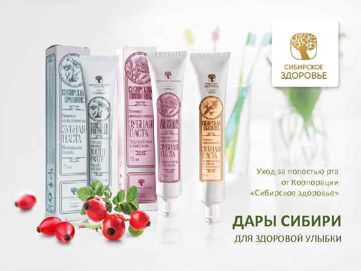 Уход за полостью рта от Корпорации «Сибирское здоровье» ДАРЫ СИБИРИ ДЛЯ ЗДОРОВОЙ УЛЫБКИ 