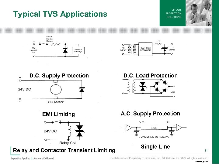 Typical TVS Applications D. C. Supply Protection D. C. Load Protection EMI Limiting A.