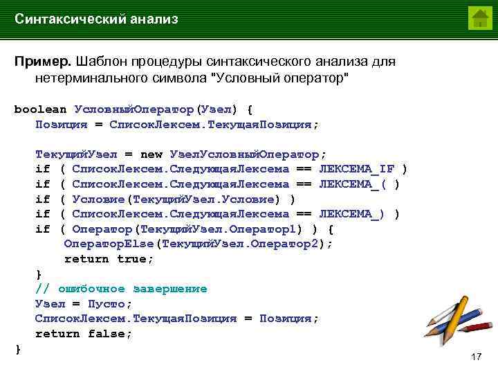 Синтаксический анализ образец уникален рассекает волны