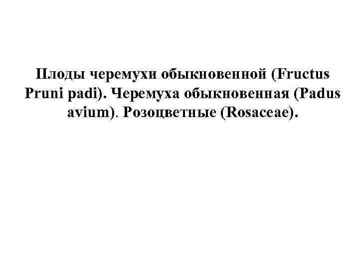 Плоды черемухи обыкновенной (Fructus Pruni padi). Черемуха обыкновенная (Padus avium). Розоцветные (Rosaceae). 