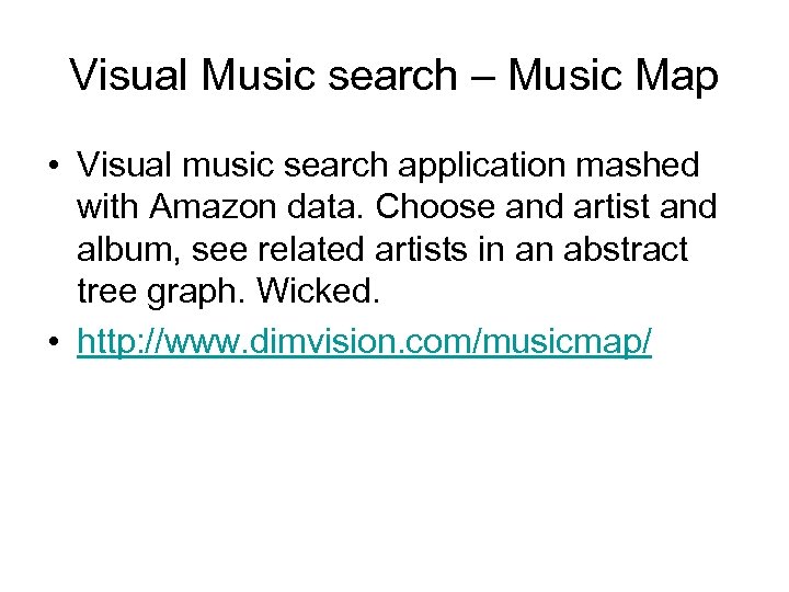 Visual Music search – Music Map • Visual music search application mashed with Amazon