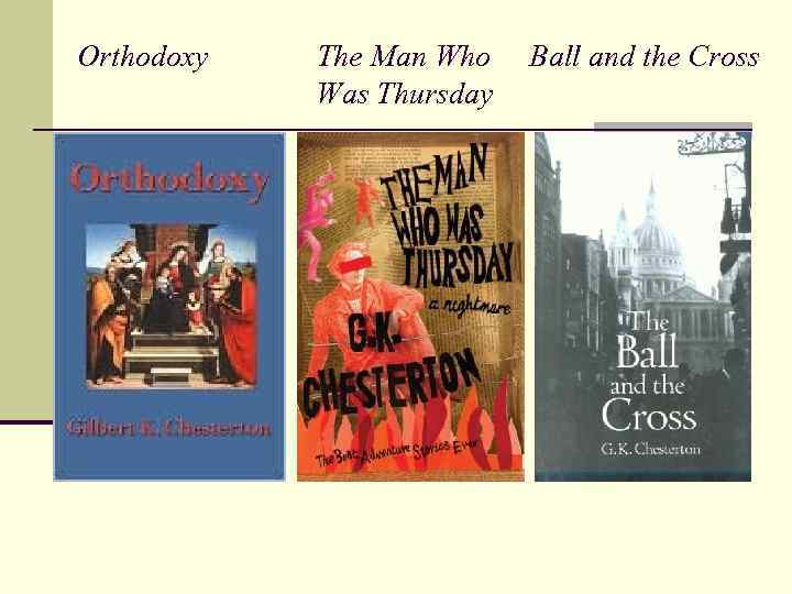 Orthodoxy The Man Who Was Thursday Ball and the Cross 