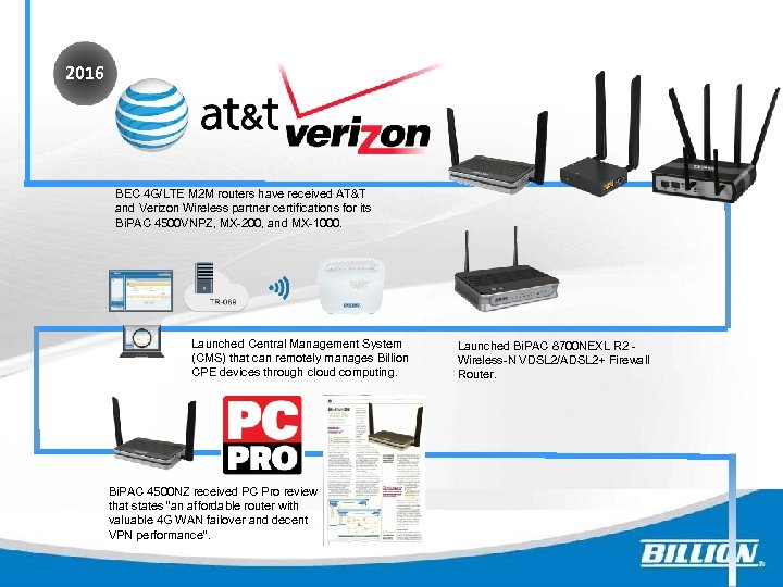 2016 BEC 4 G/LTE M 2 M routers have received AT&T and Verizon Wireless