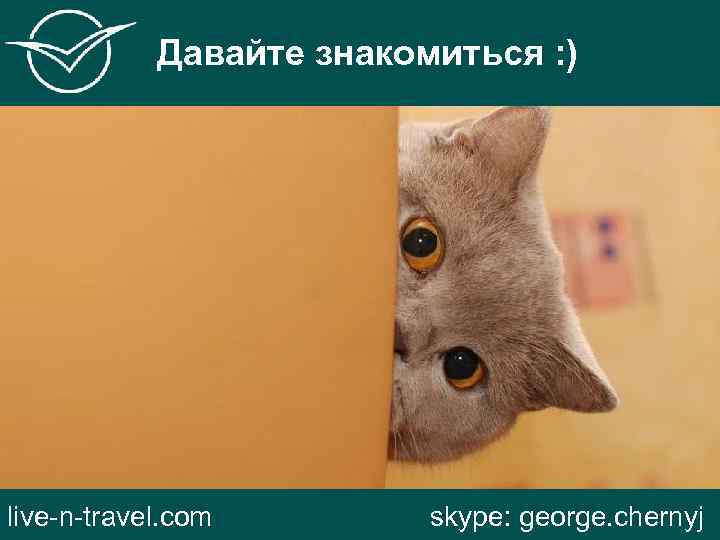 Давайте знакомиться : ) live-n-travel. com skype: george. chernyj 