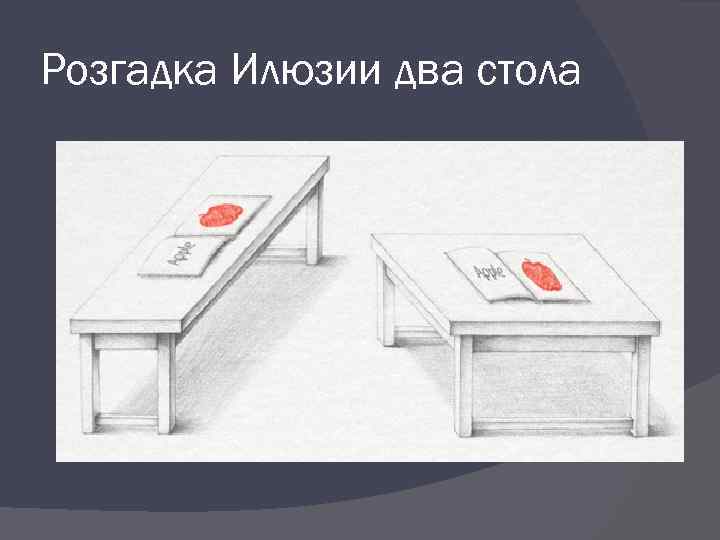 Розгадка Илюзии два стола 