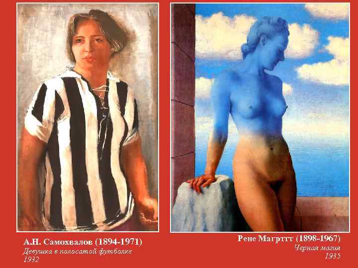 А. Н. Самохвалов (1894 -1971) Девушка в полосатой футболке 1932 Рене Магрттт (1898 -1967)