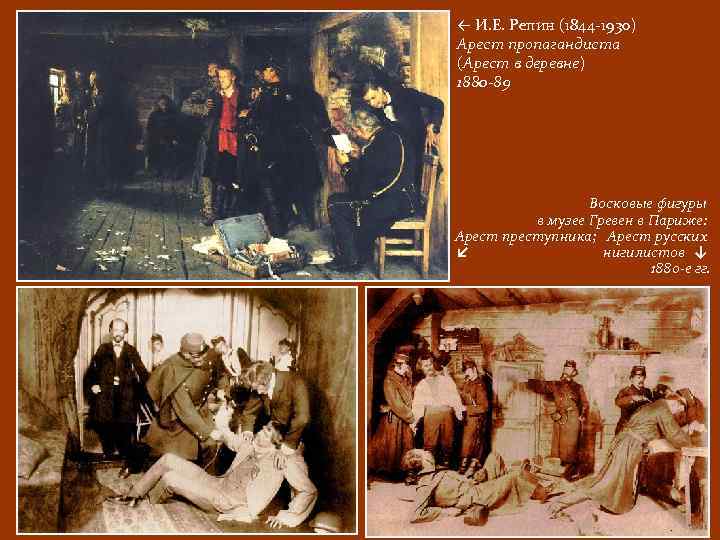 ← И. Е. Репин (1844 -1930) Арест пропагандиста (Арест в деревне) 1880 -89 Восковые