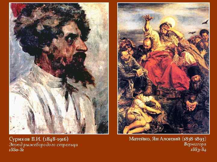 Суриков В. И. (1848 -1916) Этюд рыжебородого стрельца 1880 -81 Матейко, Ян Алоизий (1838