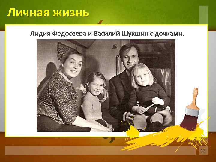Личная жизнь Лидия Федосеева и Василий Шукшин с дочками. 12 