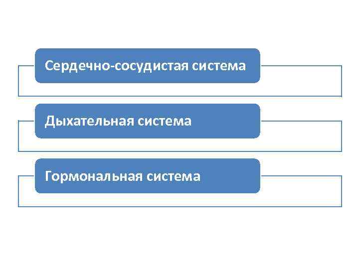 Сердечно-сосудистая система Дыхательная система Гормональная система 