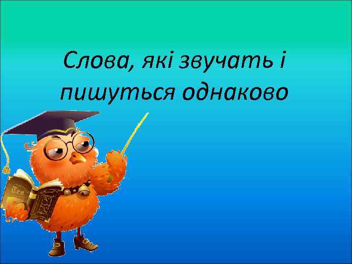 Слова, які звучать і пишуться однаково 