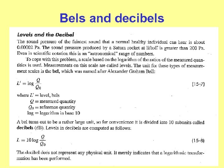 Bels and decibels 