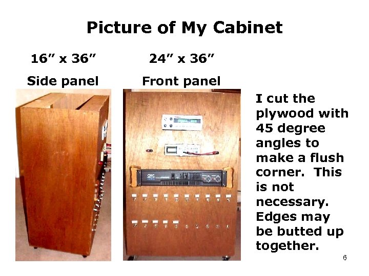 Picture of My Cabinet 16” x 36” 24” x 36” Side panel Front panel