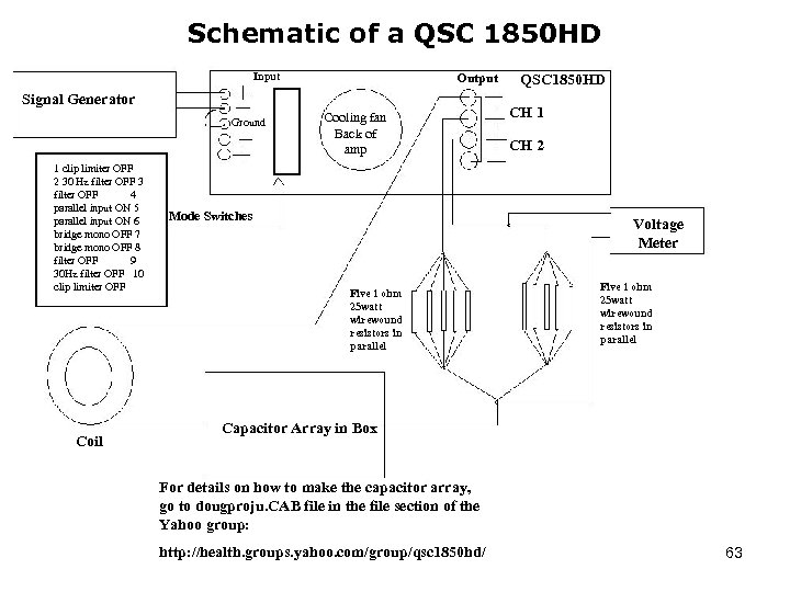 Schematic of a QSC 1850 HD Input Output Signal Generator Ground 1 clip limiter