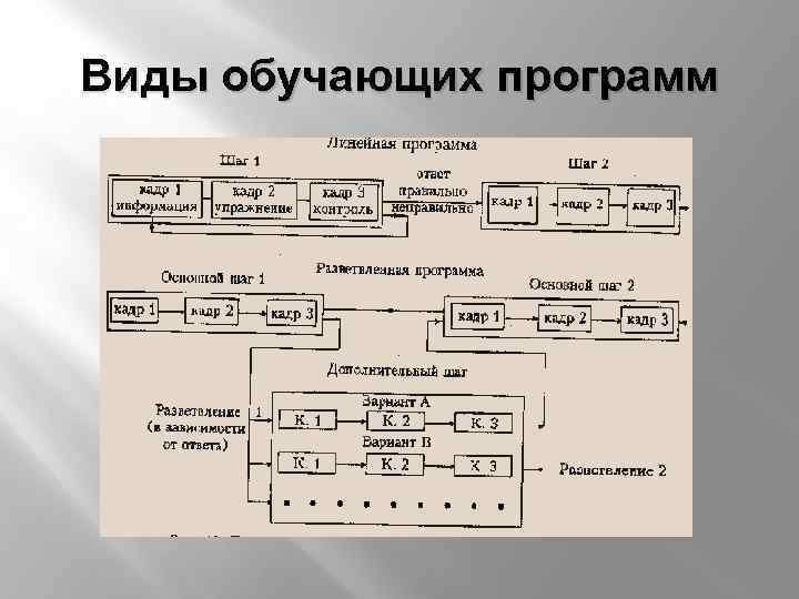 Виды обучающих программ 