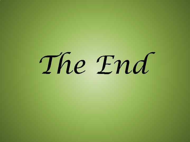 The End 