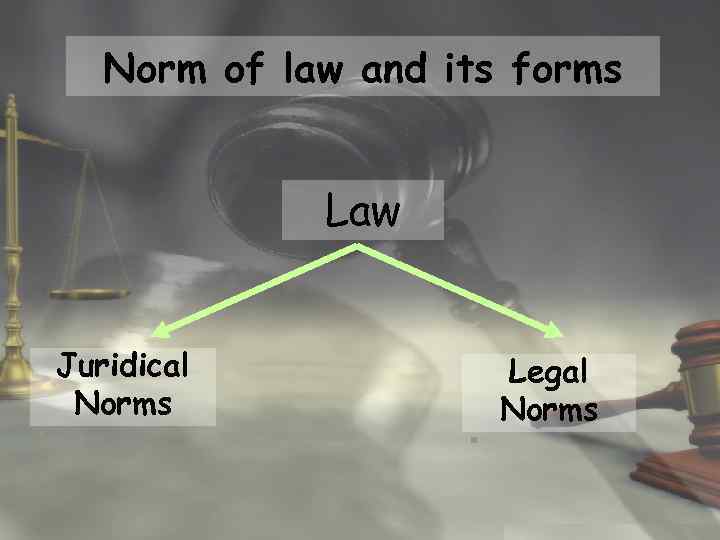 Norm of law and its forms Law § Juridical Norms § Legal Norms 